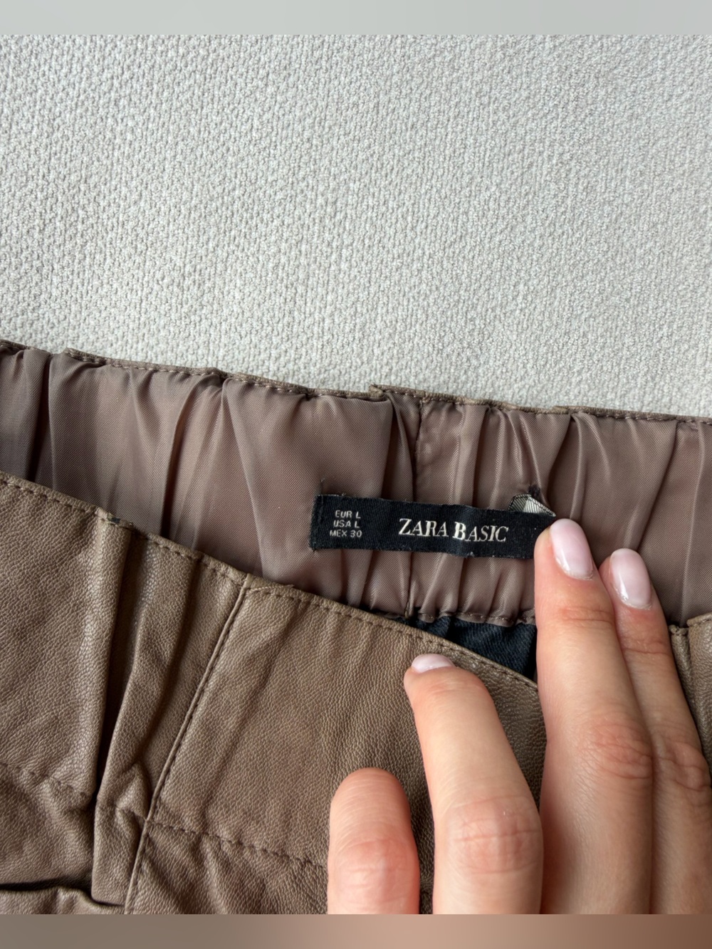 ZARA BASIC Brown Faux Leather Skirt